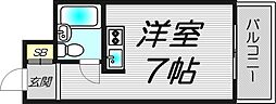レバンガAP新大阪イースト 4階ワンルームの間取り