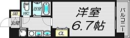 エイペックス天神橋I 6階1Kの間取り
