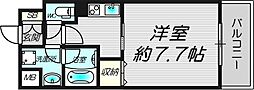 プレジオ都島 4階1Kの間取り