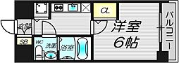 エスリード大阪城 2階1Kの間取り