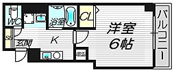 ミーネ松屋町 1Kの間取図画像