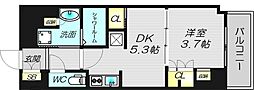 クレストコート堂島 1DKの間取図画像