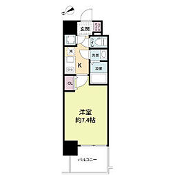 セレニテ京橋クレア 1Kの間取図画像