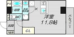 ルフレ堺 ワンルームの間取図画像
