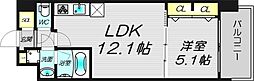 スプランディッド梅田グランノース 1LDKの間取図画像