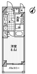 アーデン京町堀ウエスト 1Kの間取図画像