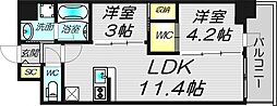 セレニテフラン梅田 2LDKの間取図画像