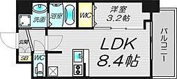 ソルテラスOSAKA緑橋クレアスト 1LDKの間取図画像