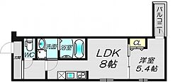 豊中市庄内西町2丁目アパート 1LDKの間取図画像