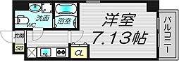 ウインズコート西梅田2 1Kの間取図画像