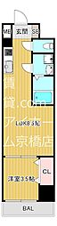 コートエスト都島 3階1LDKの間取り