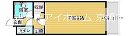 モリビル京橋 7階1Kの間取り