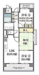 カサグランデ鶴見緑地 4階3LDKの間取り
