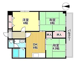 エリジェール新森 6階3DKの間取り