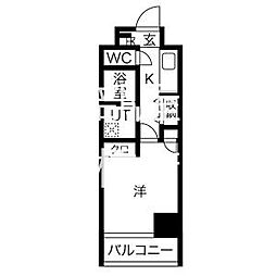 サンヴィラ千林 2階1Kの間取り