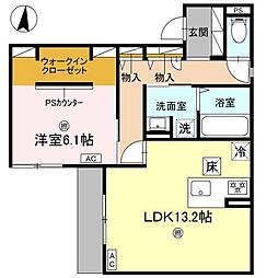 スペチアーレ城北公園 2階1LDKの間取り