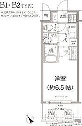 エスリード大阪デュアルゲート 11階1Kの間取り