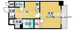 ジュネス関目高殿 9階1Kの間取り