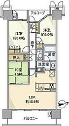 セントプレイスグランドプレミオ 6階3LDKの間取り