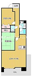 パードレ関目 8階2LDKの間取り