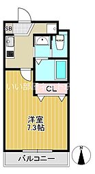 AILE放出 2階1Kの間取り