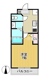 AILE放出 2階1Kの間取り