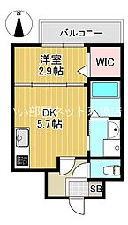 AILE放出 2階1DKの間取り