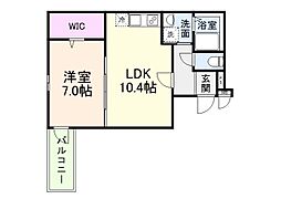 大阪市鶴見区今津中5丁目アパート 1LDKの間取図画像