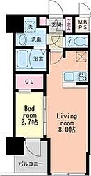 HS梅田EAST 1LDKの間取図画像