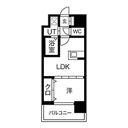 WOBKYOBASHI 1LDKの間取図画像