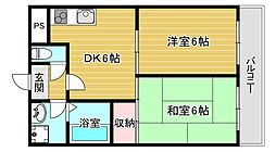 ハイウェール 2DKの間取図画像