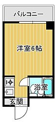 大建ハイツ千林 ワンルームの間取図画像
