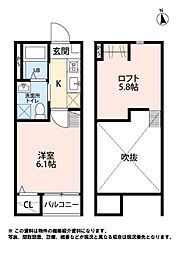 プレステージセンダイ 1Kの間取図画像