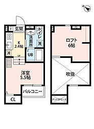 アクア東山 1階1Kの間取り