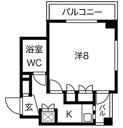 ＩＤＣセントコージア城北 2階1Kの間取り