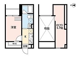 Y'svillage馬場通 1Kの間取図画像