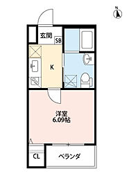 ファーストハウス 1Kの間取図画像