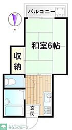 JR南武線 矢向駅 徒歩15分の賃貸アパート 2階1Kの間取り