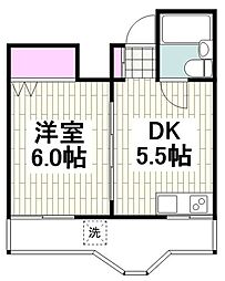 サンシャインハイム 1階1DKの間取り