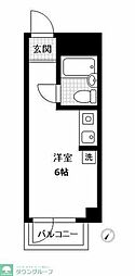 プラーズ南幸町I 4階ワンルームの間取り