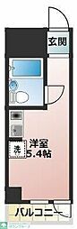 JR京浜東北・根岸線 川崎駅 徒歩9分の賃貸マンション 5階ワンルームの間取り