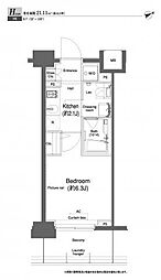 JR京浜東北・根岸線 鶴見駅 徒歩3分の賃貸マンション 7階1Kの間取り