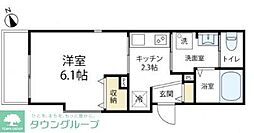KSG第3ステージ 1階1Kの間取り