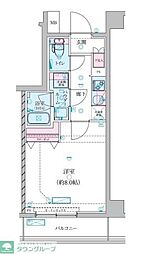 ジェノヴィア川崎鈴木町スカイガーデン 2階1Kの間取り
