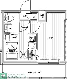 プレミアムキューブ川崎 4階1Kの間取り