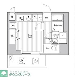 Ｌａ　Ｄｏｕｃｅｕｒ川崎I 6階1Kの間取り