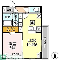 D Paina 殿町 1階1LDKの間取り
