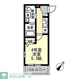 ベイルーム本町通りII 1階1Kの間取り