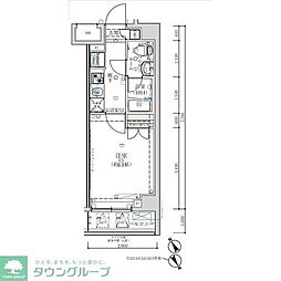 オーキッドレジデンス鶴見 4階1Kの間取り
