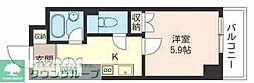 エスティメゾン川崎 1Kの間取図画像